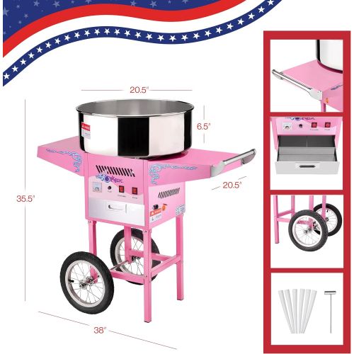  [아마존베스트]Great Northern Popcorn Company 6304 Great Northern Popcorn Commercial Cotton Candy Machine Floss Maker With Cart