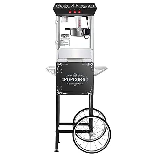  [아마존베스트]Great Northern Popcorn Company Great Northern Popcorn Black 8 oz. Ounce Foundation Vintage Style Popcorn Machine and Cart