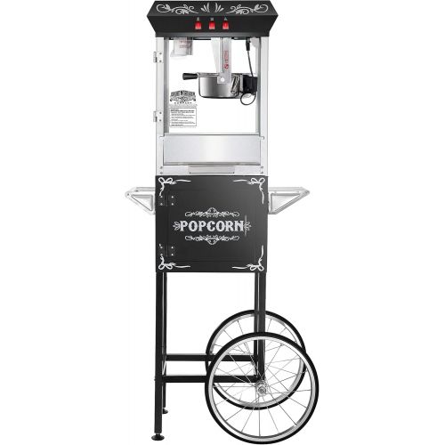  [아마존베스트]Great Northern Popcorn Company Great Northern Popcorn Black 8 oz. Ounce Foundation Vintage Style Popcorn Machine and Cart