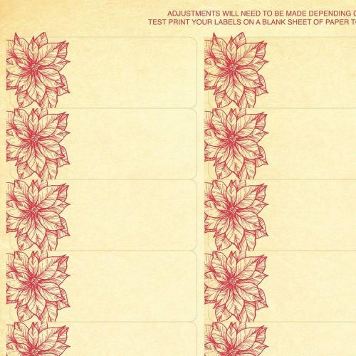  Great Papers! Poinsettia Foil 30-Up Address Labels, 8.5 x 11 Sheet/1 x 2.625 Label, 4 Sheets/120 Labels (2019102)