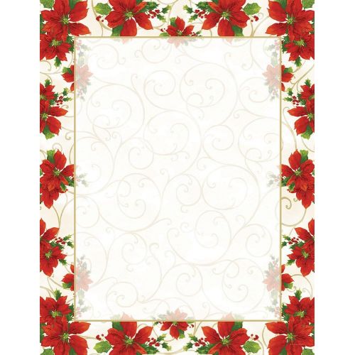  Great Papers! Poinsettia Swirl Letterhead, 25 count, 11 x 8.5 (20103011)