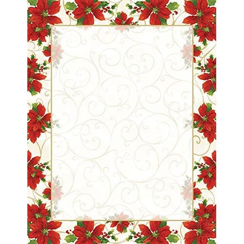  Great Papers! Poinsettia Swirl Letterhead, 25 count, 11 x 8.5 (20103011)