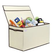 [아마존베스트]Great Useful Stuff | Bigger, Sturdier Toy Chest | Collapsible with Flip-Top Lid, Large, Ivory 600 Denier | Extra Tough