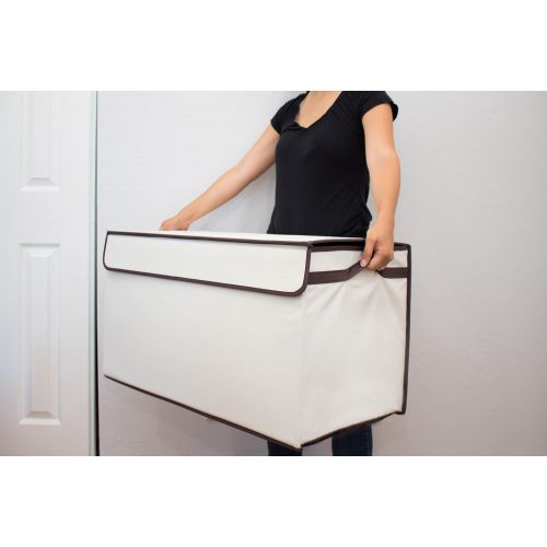  [아마존베스트]Great Useful Stuff | Bigger, Sturdier Toy Chest | Collapsible with Flip-Top Lid, Large, Ivory 600 Denier | Extra Tough