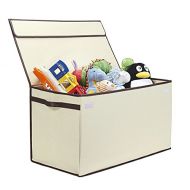 Great Useful Stuff | Bigger, Sturdier Toy Chest | Collapsible with Flip-Top Lid, Large, Ivory 600 Denier | Extra Tough