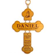 GreatDecorativeCross Christening Gift for Boy - Girl Baptism Gifts - Personalized Wall Cross for Godson from Godmother