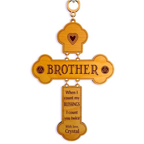  GreatDecorativeCross Birthday Gift for Brother - Christian Gifts - Personalized Christmas Cross from Sister