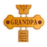 GreatDecorativeCross Grandpa Christmas Gift - Gifts for Grandfather - Personalized Fathers Day Wall Cross