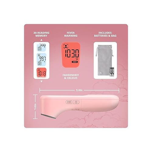  Greater Goods Digital Infrared Thermometer - Forehead Thermometer for Kids and Adults, Blush Pink