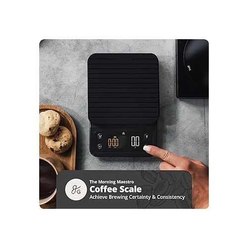  Greater Goods Digital Accurate Coffee Scale for Pour-Over Maker, with Timer for Great French Press and General Kitchen Use, (Onyx Black)