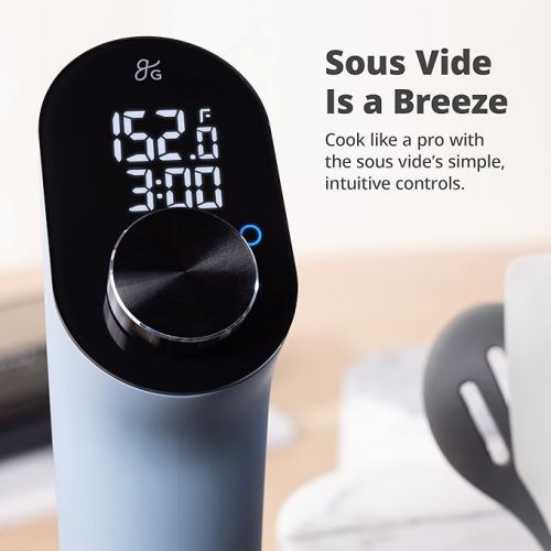  Greater Goods Kitchen Sous Vide - A Powerful Precision Cooking Machine at 1100 Watts, Ultra Quiet Immersion Circulator With a Brushless Motor, (Stone Blue)