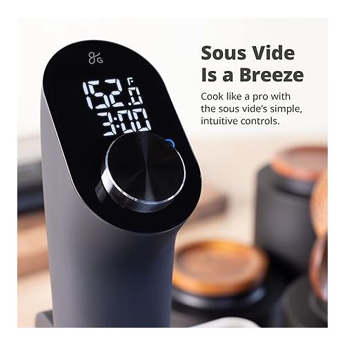  Greater Goods Kitchen Sous Vide Machine - Precision Cooker, Immersion Circulator, Brushless Motor, 1100 Watts (Onyx Black)