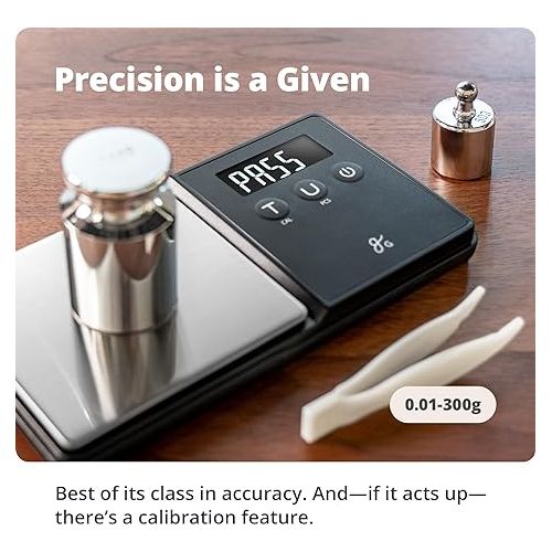  Greater Goods Digital Espresso & Coffee Scale - 300 x 0.01 Gram Precision Pocket Scale to Measure Medicine, Letter and Small Precise Things