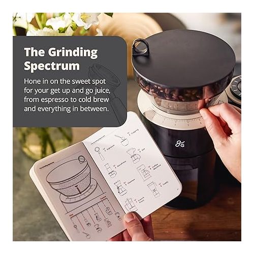  Greater Goods Burr Coffee Grinder with Built-in Coffee Scale, Onyx Black