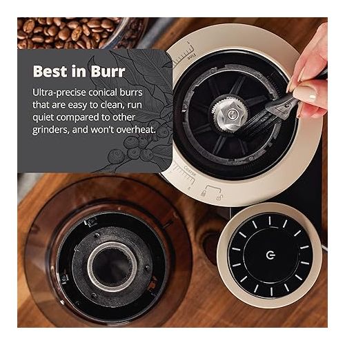  Greater Goods Burr Coffee Grinder with Built-in Coffee Scale, Onyx Black