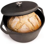 Greater Goods Cast Iron, 10-Inch Dutch Oven with Lid, 5 Quart, Father's Day Gift for Your Culinary Hero