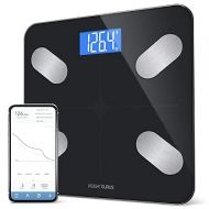 Greater Goods Digital Body Composition Black Scale, Calculates Weight, BMI, Body Fat, Muscle Mass, and Water Weight, Designed in St. Louis, in-House App for Android and iPhone (Black)