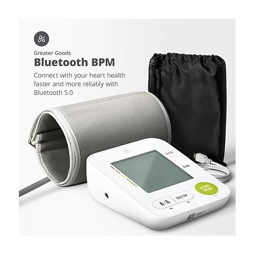  Greater Goods Bluetooth Blood Pressure Monitor for Home Use, Upper Arm BP Monitor with Balance Health App