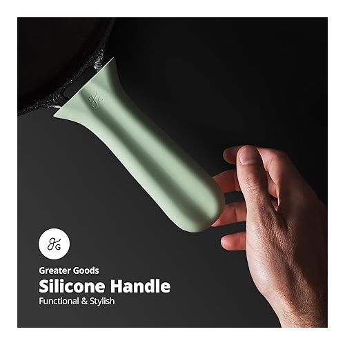  Greater Goods Silicone Handle Cover Designed for Greater Goods Cast Iron Skillet and Griddle, Sage Green