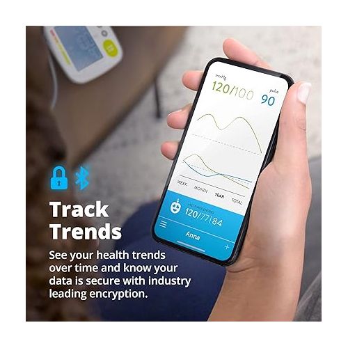  Greater Goods Bluetooth Blood Pressure Monitor with Upper Arm Cuff, BP Meter with Large Display, Tubing and Device Bag Included