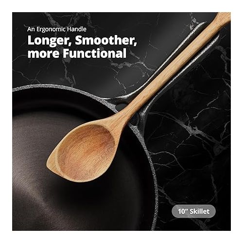  Greater Goods Cast Iron Skillet 10-Inch Pan, Cook Like a Pro with Smooth Milled, Organically Pre-Seasoned Skillet Surface