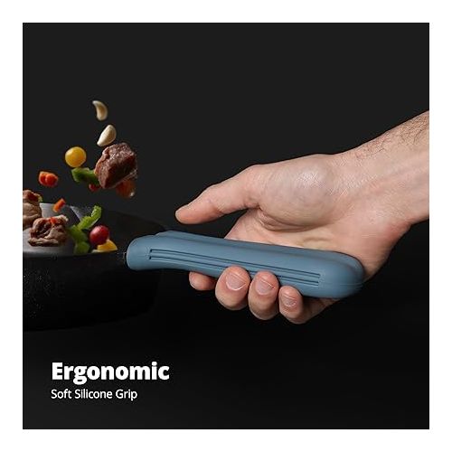  Greater Goods Silicone Handle Cover Designed for Greater Goods Cast Iron Skillet and Griddle, Stone Blue