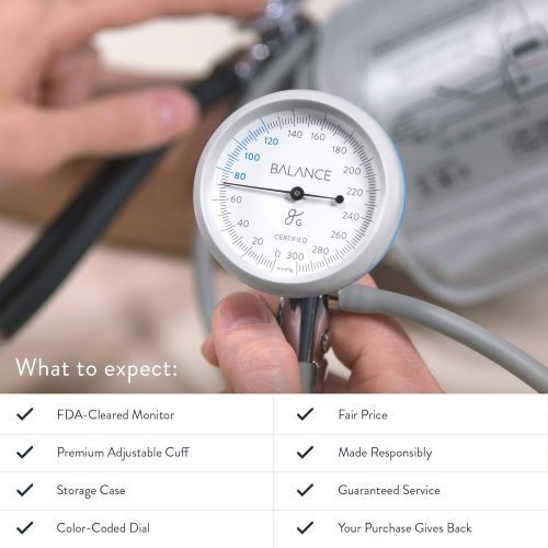  [아마존 핫딜] GreaterGoods Sphygmomanometer Manual Blood Pressure Monitor, Travel Case, Upper Arm Clinical Accuracy