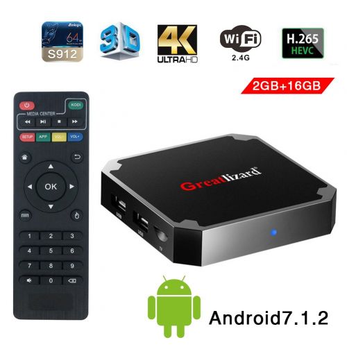  Greatlizard Android 7.1.2 X96 Mini TV Box Quad Core 2.4G Wifi 4K HD Support VP9 HEVC Decoding(2GB Ddr3 + 16GB EMMC)