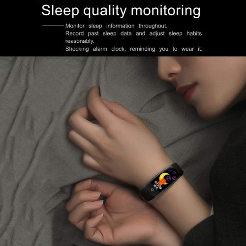  Greaty Smart Armband, IP68 Wasserdicht Fitness-Tracker Herzfrequenz-berwachung Blutdruckmessgerat Schlafueberwachung Pedometer,Black
