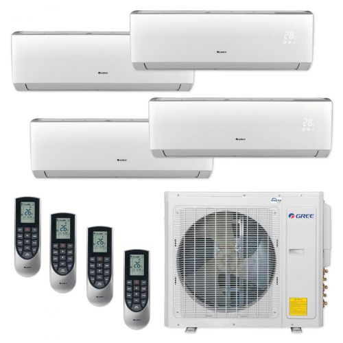  Gree MULTI30CLIV402-30,000 BTU Multi21+ Quad-Zone Wall Mount Mini Split Air Conditioner Heat Pump 208-230V (9-9-12-12)