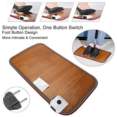  [아마존베스트]Greeflu Warm Footrest, Adjustable Electric Heating Heated Board for Office Home Doormat Heating Foot Warmer Thermostat Pads 20.5 x 11.8 Inch (EU)