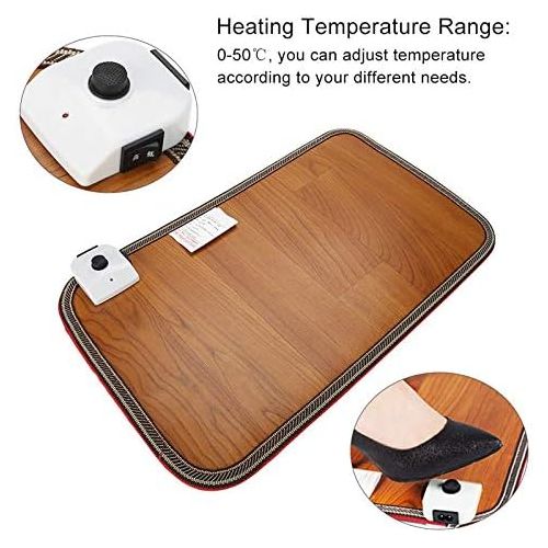  [아마존베스트]Greeflu Warm Footrest, Adjustable Electric Heating Heated Board for Office Home Doormat Heating Foot Warmer Thermostat Pads 20.5 x 11.8 Inch (EU)