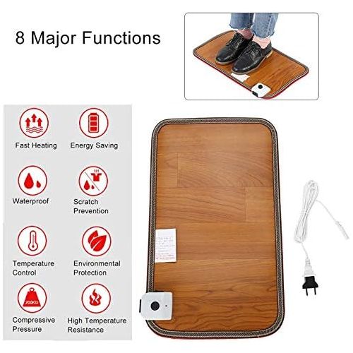  [아마존베스트]Greeflu Warm Footrest, Adjustable Electric Heating Heated Board for Office Home Doormat Heating Foot Warmer Thermostat Pads 20.5 x 11.8 Inch (EU)