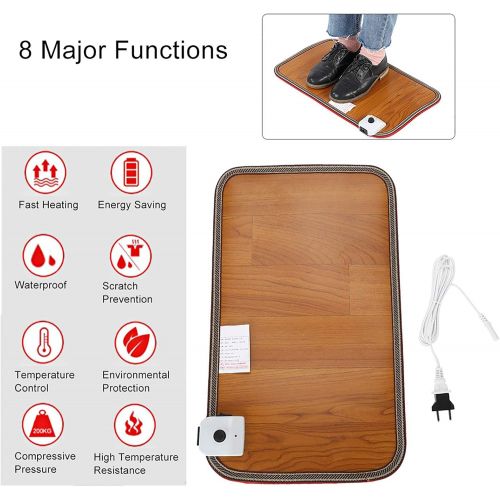  [아마존베스트]Greeflu Warm Footrest, Adjustable Electric Heating Heated Board for Office Home Doormat Heating Foot Warmer Thermostat Pads 20.5 x 11.8 Inch (EU)