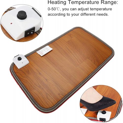  [아마존베스트]Greeflu Warm Footrest, Adjustable Electric Heating Heated Board for Office Home Doormat Heating Foot Warmer Thermostat Pads 20.5 x 11.8 Inch (EU)