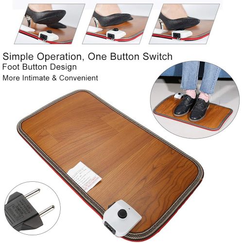  [아마존베스트]Greeflu Warm Footrest, Adjustable Electric Heating Heated Board for Office Home Doormat Heating Foot Warmer Thermostat Pads 20.5 x 11.8 Inch (EU)