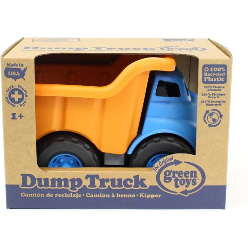  Green Toys Dump Truck Vehicle Toy, Orange/Blue, 10 x 7.5 x 6.75