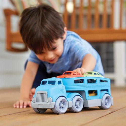  [아마존 핫딜]  [아마존핫딜]Green Toys Car Carrier Vehicle Set Toy, Blue