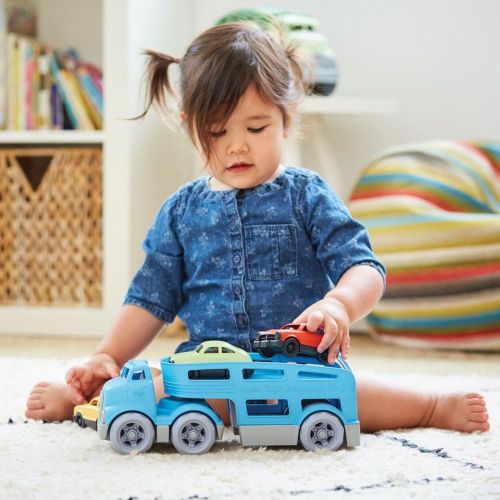  [아마존 핫딜]  [아마존핫딜]Green Toys Car Carrier Vehicle Set Toy, Blue