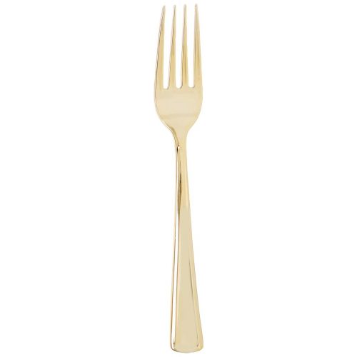  Green Direct Gold Plastic Forks Pack of 25 Elegant Heavyweight Disposable or Reusable Flatware Family Size Party Pack