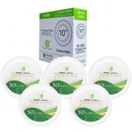 Green Earth - Natural Bagasse (Sugarcane Fiber) Tree Free 10 Paper Plate / Biodegradable / Compostable (500 Counts Disposable Plates）