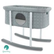 Green Frog Baby Bassinet Cradle Includes Gentle Rocking Feature, Great for Newborns and Infants Safe Mattress...