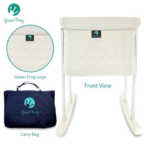  Green Frog Baby Bassinet Cradle Includes Gentle Rocking Feature, Great for Newborns and Infants Safe Mattress...