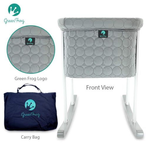  Green Frog Baby Bassinet Cradle Includes Gentle Rocking Feature, Great for Newborns and Infants Safe Mattress...