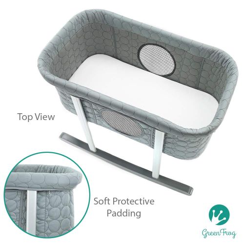  Green Frog Baby Bassinet Cradle Includes Gentle Rocking Feature, Great for Newborns and Infants Safe Mattress...