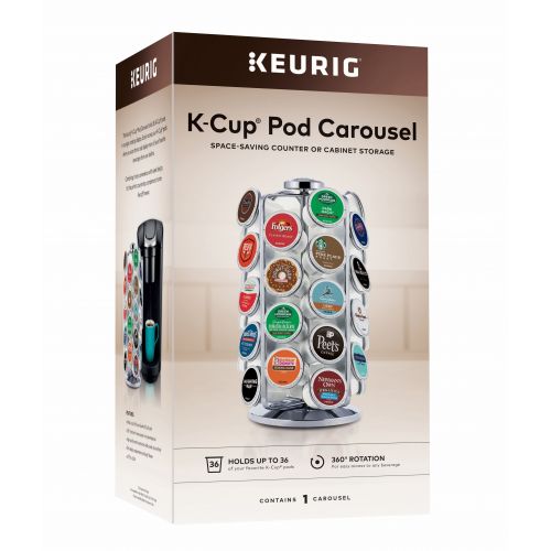  KEURIG Keurig Coffee Pod Storage Carousel, Holds and Organizes 36 K-Cup Pods, Chrome