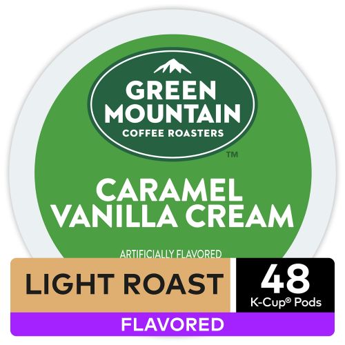  Green Mountain Coffee Caramel Vanilla Cream, Flavored Keurig K-Cup Pods, Light Roast, 48 Count