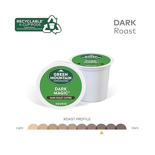  Green Mountain Coffee Roaster Dark Magic Keurig Single-Serve K-Cup Pods, Dark Roast Coffee, 32 Count