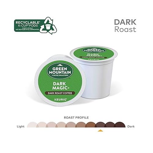  Green Mountain Coffee Roasters Dark Magic Keurig Single-Serve K-Cup Pods, Dark Roast Coffee, 72 Count (6 Packs of 12)