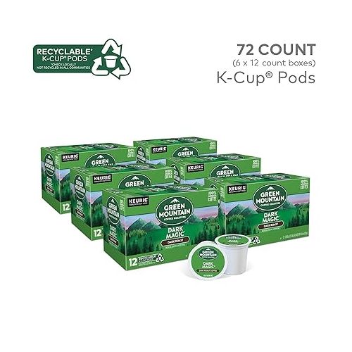  Green Mountain Coffee Roasters Dark Magic Keurig Single-Serve K-Cup Pods, Dark Roast Coffee, 72 Count (6 Packs of 12)